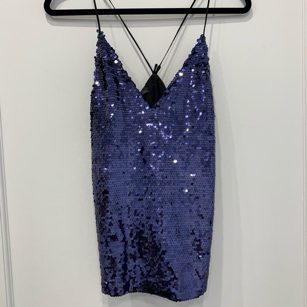 ZARA Sequin Racerback Top - Picture 3 of 5